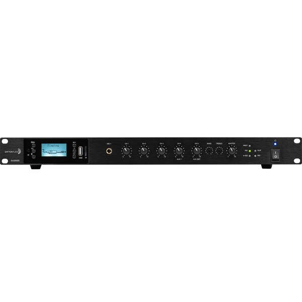 Main product image for Dayton Audio DA350D Commercial Audio Amplifier 350W 70V/ 100V/ 4 Ohm Mixer - 4 Mic 2 Aux 1 Telephone input
